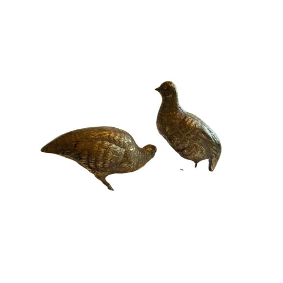 Vintage brass pair of quails - Picture 2 of 6